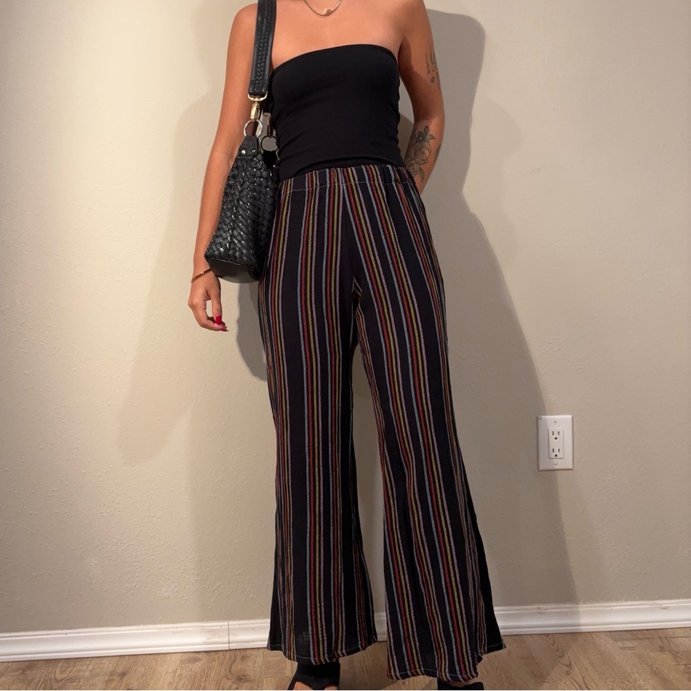 Boho Stripped High Waisted Flowy Wide Leg Pants